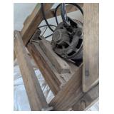 Vintage Bench Grinder on Wooden Stand Vintage Bench Grinder on Wooden Stand