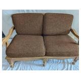 Wooden Frame Loveseat with Cushions Wooden Frame Loveseat with Cushions