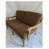 Wooden Frame Loveseat with Cushions Wooden Frame Loveseat with Cushions
