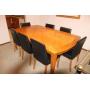 Dining Table with 8 Black Upholstered Chairs