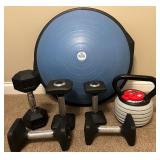 BOSU Balance Trainer with Adjustable Kettlebell and Dumbbell Set