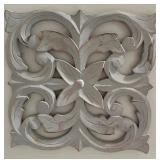 Set of 3 Ornate Wall Plaques with Metal Candle Sconce and Blue Candle