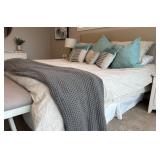 Sleep Number FlexFit Adjustable King Bed with Headboard and Brielle Bedding