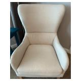 Tommy Hilfiger Beige Armchair with Tufted Ottoman, Floor Lamp, Side Table and 2 Decorative Pillows