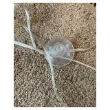 Tommy Hilfiger Beige Armchair with Tufted Ottoman, Floor Lamp, Side Table and 2 Decorative Pillows