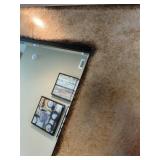 Large Rectangular Wall Mirror with Textured Metallic Frame