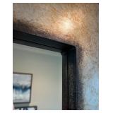 Large Rectangular Wall Mirror with Textured Metallic Frame