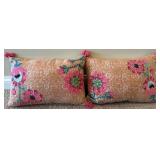 Floral Framed Canvas Wall Art, Decorative Throw Blanket, and 3 Pillows Set