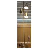 Accent Furniture Set with Multicolor Wood Chair, Modern Side Table, and Floor Lamp