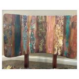 Accent Furniture Set with Multicolor Wood Chair, Modern Side Table, and Floor Lamp