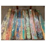 Accent Furniture Set with Multicolor Wood Chair, Modern Side Table, and Floor Lamp