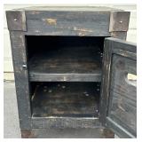 Industrial Black Wooden Cabinet with N.Y. Bronx Central Park Stencil