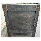 Industrial Black Wooden Cabinet with N.Y. Bronx Central Park Stencil