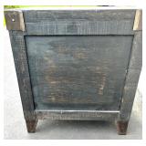 Industrial Black Wooden Cabinet with N.Y. Bronx Central Park Stencil