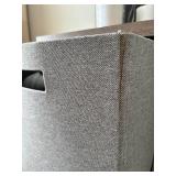 8-Cube Wood Storage Organizer Shelf with Gray Fabric Bins