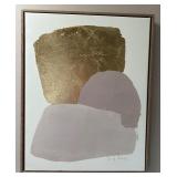 Set of 2 Threshold Framed Hand Foil Embellished Abstract Canvas Art 16x20