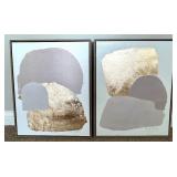 Set of 2 Threshold Framed Hand Foil Embellished Abstract Canvas Art 16x20