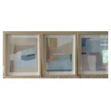 Set of 3 Threshold Framed Abstract Art Prints 16x20 Inches