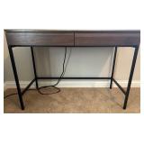 Wood and Metal Office Desk with AC & USB Plug In, Drawers and Swivel Chair