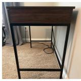 Wood and Metal Office Desk with AC & USB Plug In, Drawers and Swivel Chair