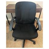 Wood and Metal Office Desk with AC & USB Plug In, Drawers and Swivel Chair