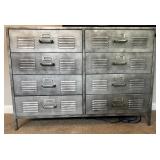 Industrial Pottery Barn Metal 8-Drawer Dresser with Locker Style Design