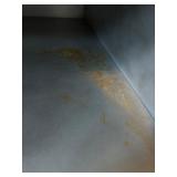 Pottery Barn Metal Nightstand with Drawer and Rustic Lamp