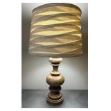 Pottery Barn Metal Nightstand with Drawer and Rustic Lamp