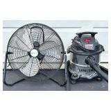 Utilitech Industrial Floor Fan and Craftsman 5 Gallon Wet/Dry Shop Vacuum with Attachment