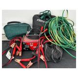 Automotive Emergency Kit with Husky Battery Charger, Jumper Cables, Extension Cords, and Accessories
