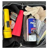 Automotive Emergency Kit with Husky Battery Charger, Jumper Cables, Extension Cords, and Accessories