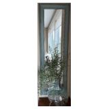 Decorative Wall Mirror with Light Blue Frame and Glass Vase #2