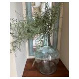 Decorative Wall Mirror with Light Blue Frame and Glass Vase #2