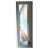 Decorative Wall Mirror with Light Blue Frame and Glass Vase #2