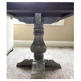 Rustic Square Pedestal Side Table with Hand-Painted Mandala Design