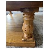 Rectangular Solid Wood Coffee Table with Turned Legs and Shelf