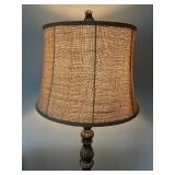 Traditional Decorative Floor Lamp with Burlap Shade