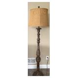 Traditional Decorative Floor Lamp with Burlap Shade