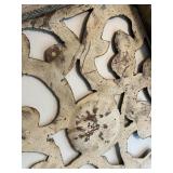 Rustic Wood and Metal Wall Decor Panel with Distressed Finish