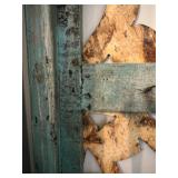 Set of 2 Distressed Wooden Wall Panels with Ornate Cut-Out Design