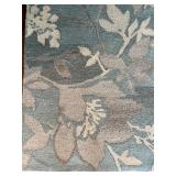 Floral Area Rug 5x8 100% Wool in Blue and Beige