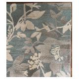 Floral Area Rug 5x8 100% Wool in Blue and Beige