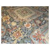 Large Area Rug with Multicolor Geometric and Floral Pattern