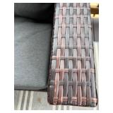 Outdoor Wicker Patio Sectional Sofa Set with Cushions, Table, Pillows, and Rug