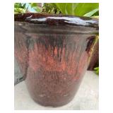 Set of 3 Large Maroon Ceramic Outdoor Planters