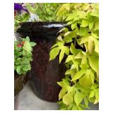 Set of 3 Large Maroon Ceramic Outdoor Planters