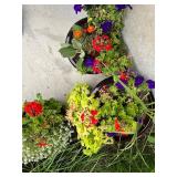 Set of 3 Large Maroon Ceramic Outdoor Planters