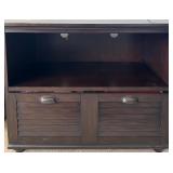 Pottery Barn Dark Wood Media Console with Sliding Doors