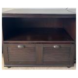 Pottery Barn Dark Wood Media Console with Sliding Doors