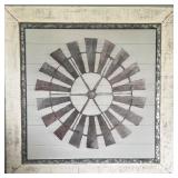 Framed Rustic Windmill Wall Art Decor